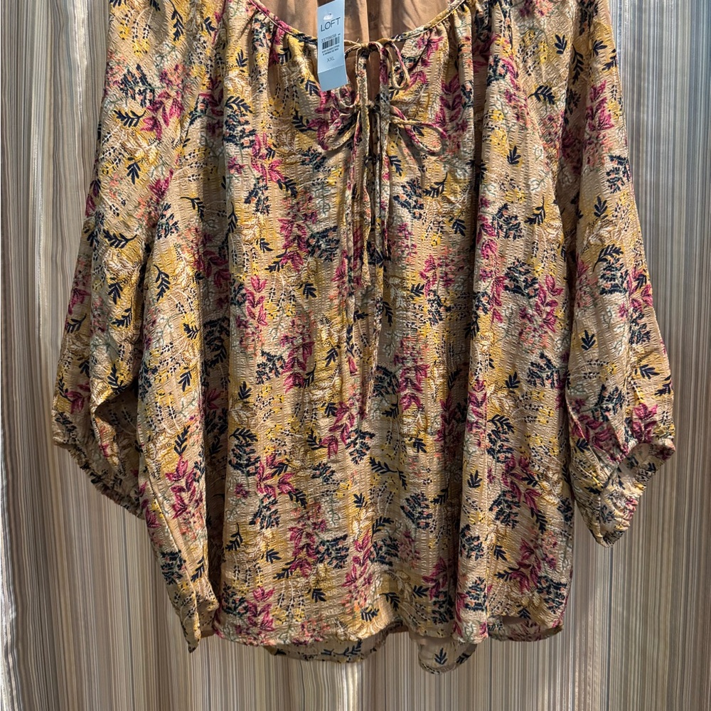 3/4 Sleeve Floral Print Women's Top